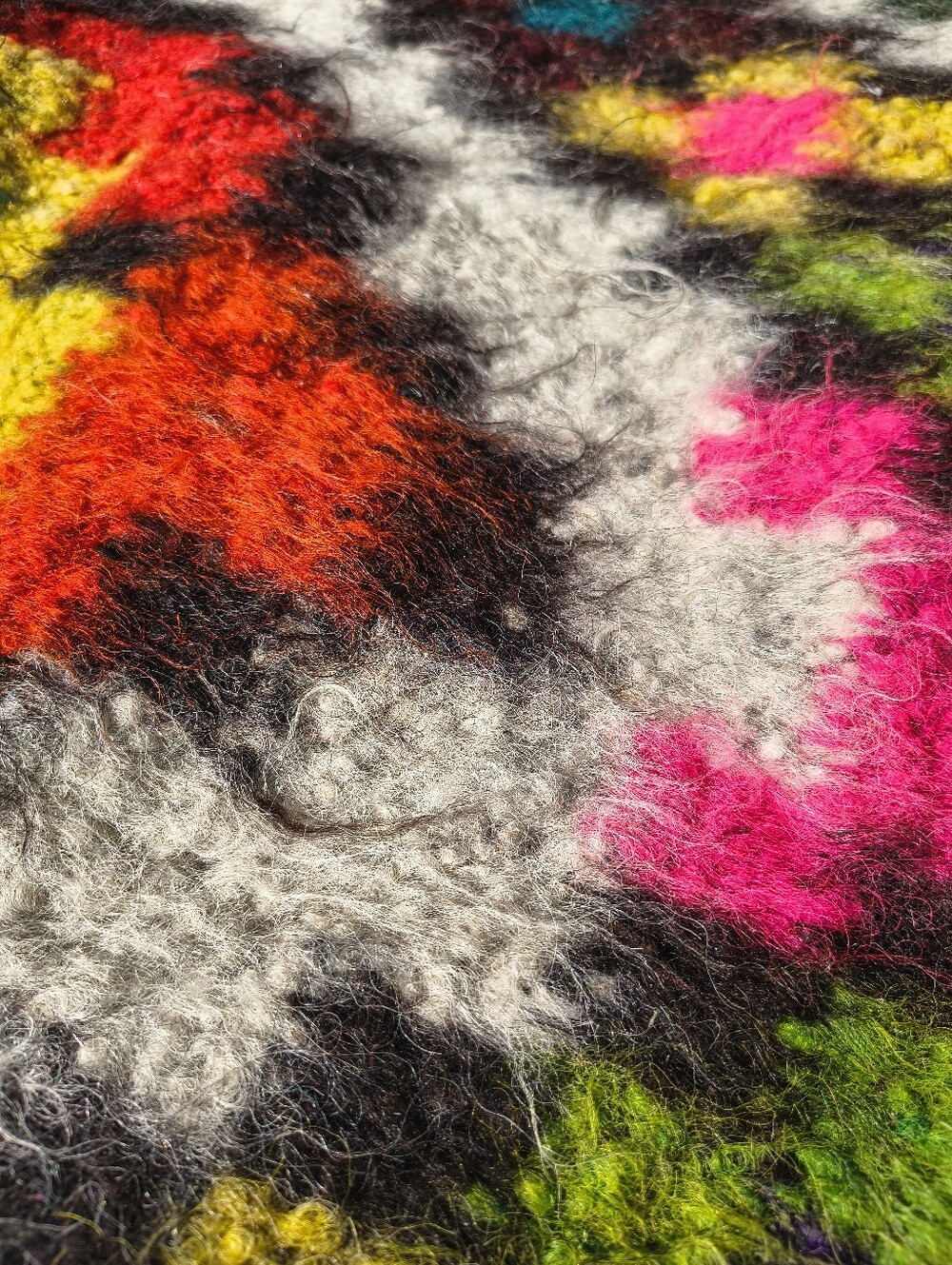 Handwoven Ukranian Wool Rug Colorful Geometric - Picture 5 of 12